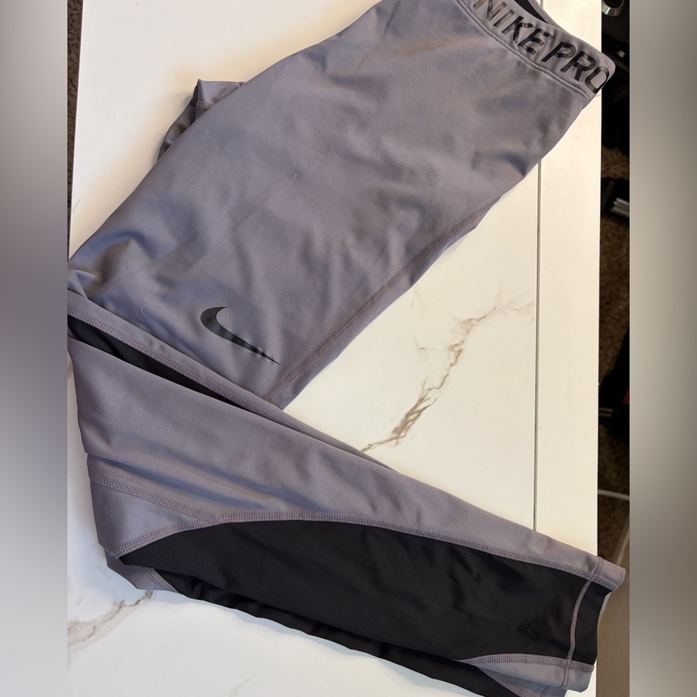 Nike Gray and Black Leggings